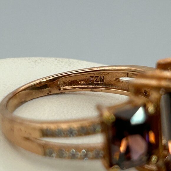 Blush And White Cubic Zirconia 18k Rose Gold Over Silver Ring 9.75ctw SIZE 8 - Picture 9 of 12